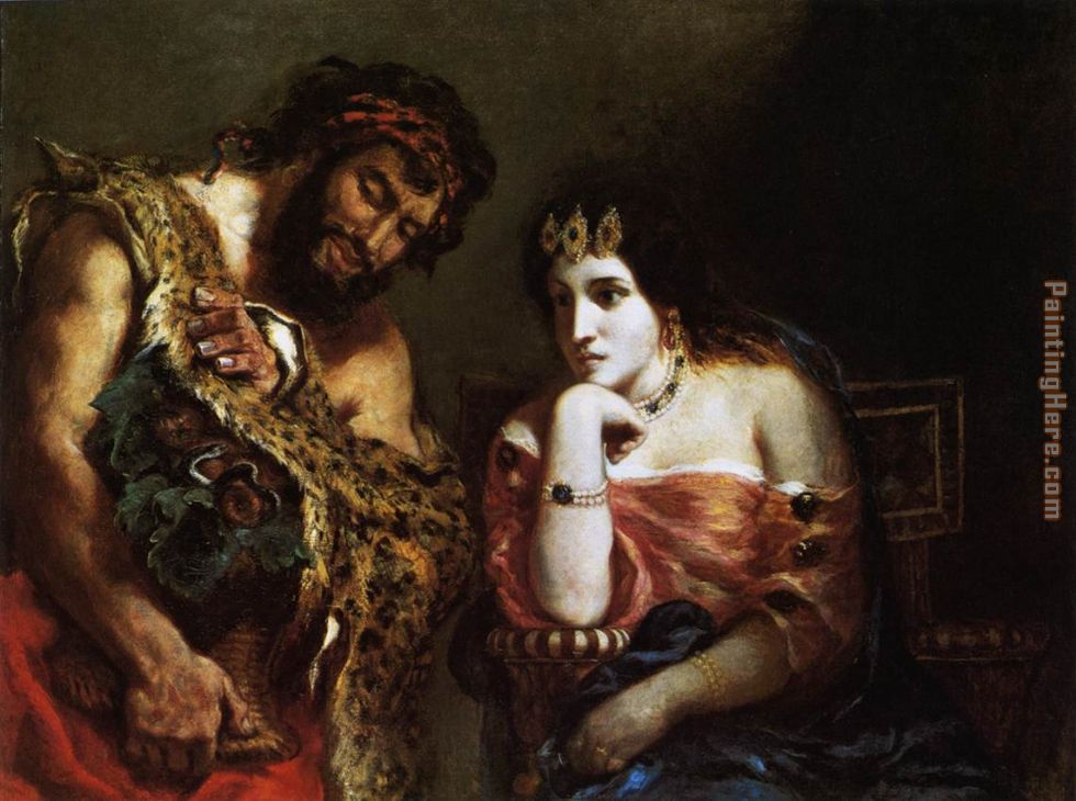 Cleopatra and the Peasant painting - Eugene Delacroix Cleopatra and the Peasant art painting